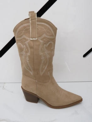 Kozaki damskie ocieplane na obcasie (36-41) CLS266 BEIGE