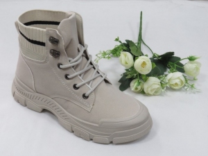 Botki damskie ocieplane na płaskim (36-41) NB570 BEIGE