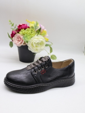 Półbuty damskie na płaskim (36-42) 22T112-1 BLACK