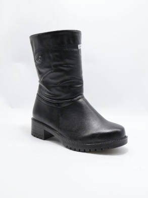 Botki damskie ocieplane na płaskim (39-43) 2207-6 BLACK