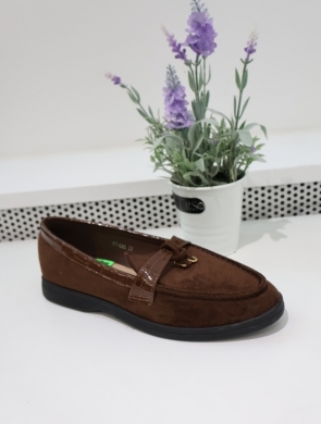Mokasyny damskie na płaskim (36-41) 77-695 BROWN