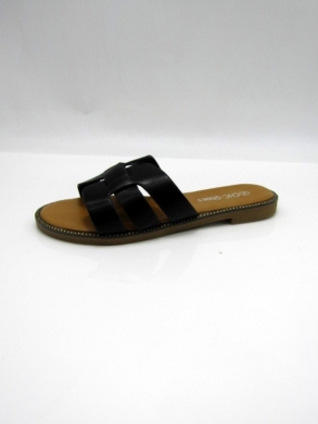 Klapki damskie na płaskim (36-41) N24-011 BLACK