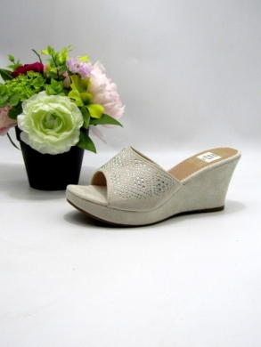 Klapki damskie na koturnie (36-41) B02 BEIGE
