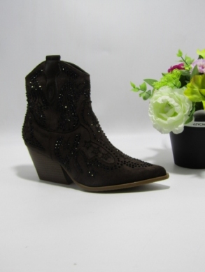 Botki damskie na obcasie (36-41) 9676A BROWN