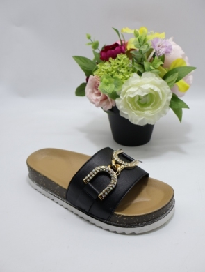 Klapki damskie na płaskim (37-41) 3305-1 BLACK