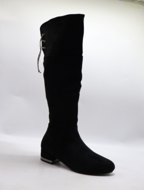 Kozaki damskie ocieplane na obcasie (36-41) DX2347 BLACK