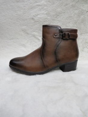 Botki damskie ocieplane na obcasie (36-41) 61706 BROWN