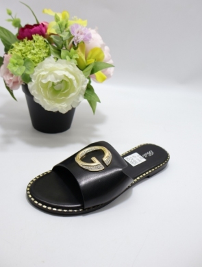 Klapki damskie na płaskim (36-41) 2858 BLACK