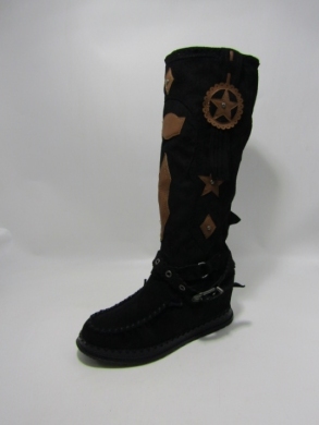 Kozaki damskie na płaskim (36-41) HJH-20-76 BLACK