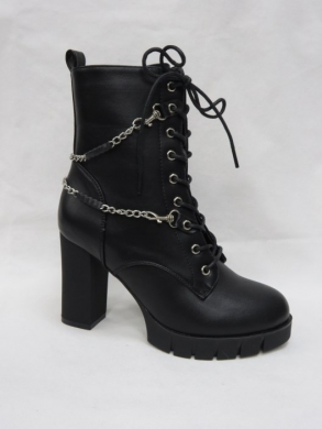Botki damskie ocieplane na obcasie (36-41) H1176 BLACK