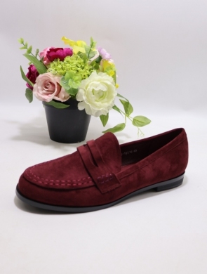 Mokasyny damskie na płaskim (36-41) H8-1051 WINE