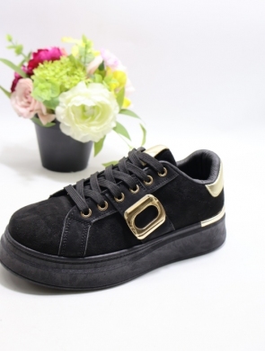 Buty sportowe damskie na płaskim (36-41) GB016 BLACK