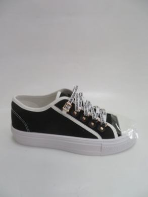 Trampki damskie na płaskim (36-41) 4177-1 BLACK