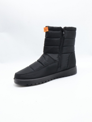 Botki damskie ocieplane na płaskim (37-42) F9008 BLACK