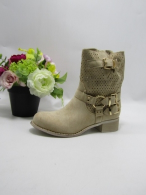Botki damskie na płaskim (36-41) 9636A BEIGE