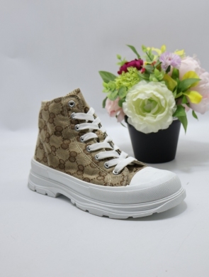 Trampki damskie na płaskim (36-41) HB-58 KHAKI