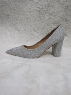 Czółenki damskie na obcasie (36-41) LE-534 SILVER