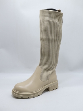 Kozaki damskie na płaskim (36-41) 888-63 BEIGE