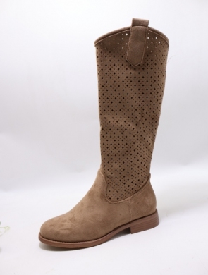 Kozaki damskie na płaskim (36-41) H259-3 COFFE