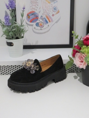 Mokasyny damskie na płaskim (36-41) H42 BLACK