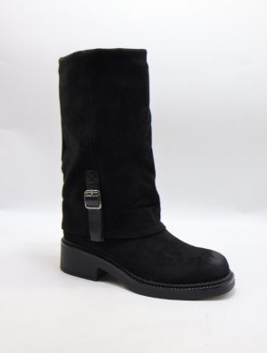 Kozaki damskie na płaskim (36-41) 68355 BLACK