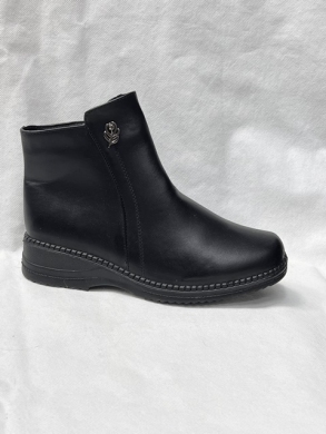 Botki damskie ocieplane na płaskim (37-42) H2201 BLACK