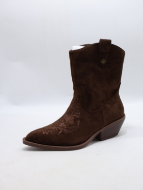 Botki damskie na obcasie (36-41) M1509 BROWN