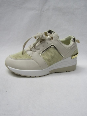 Buty sportowe damskie na koturnie (36-41) E015-3 BEIGE