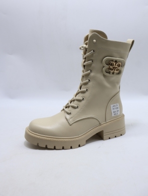 Botki damskie ocieplane na obcasie (36-41) 7017-5 BEIGE