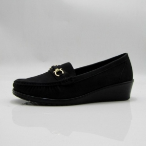 Mokasyny damskie na koturnie (36-41) QQ-10 BLACK