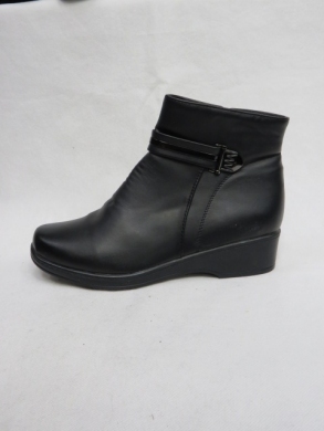 Botki damskie ocieplane na koturnie (36-42) 2201 BLACK