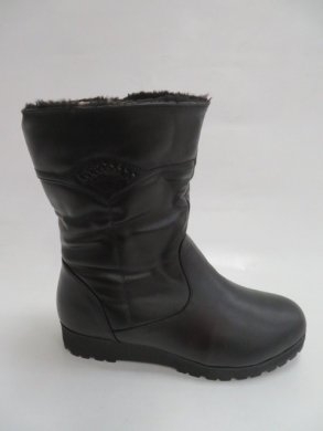 Kozaki damskie ocieplane na płaskim (39-43) 7273-6 BLACK