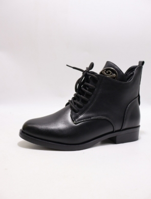 Botki damskie ocieplane na płaskim (36-41) 2637-1 BLACK