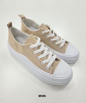Trampki damskie na płaskim (36-41) HF245 BEIGE