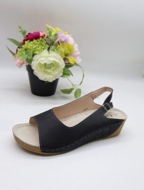 Sandały damskie na koturnie (36-41) C9904-1 BLACK