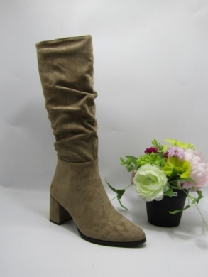 Kozaki damskie ocieplane na obcasie (36-41) HQ338 KHAKI