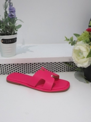 Klapki damskie na płaskim (36-41) B2101 FUSHIA