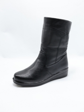 Kozaki damskie ocieplane na płaskim (37-42) 2200 BLACK