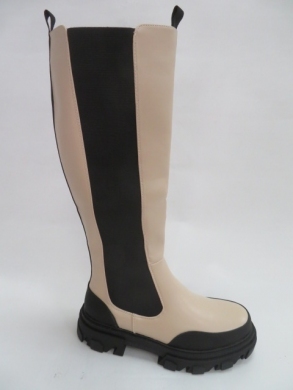 Kozaki damskie jesienne na płaskim (36-41) 6812 BEIGE