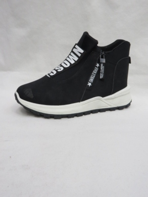 Botki damskie ocieplane na płaskim (36-41) 9132-1 BLACK