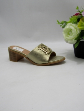 Klapki damskie na obcasie (36-41) 89222C GOLD