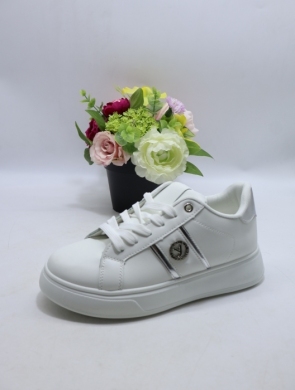 Buty sportowe damskie na płaskim (36-41) B1048 WH/SILER