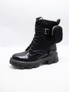 Botki damskie na płaskim (36-41) 128-A1 BLACK