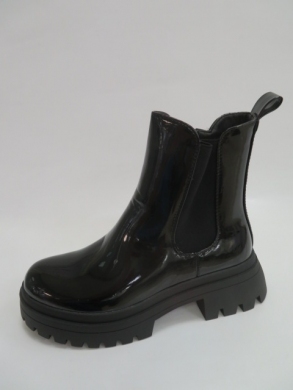 Botki damskie jesienne na płaskim (36-41) 3003 black/paten