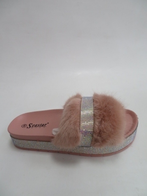 Klapki damskie z futerkiem (36-41) CK187 PINK