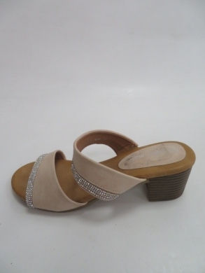 Klapki damskie na obcasie (36-41) 5258 BEIGE