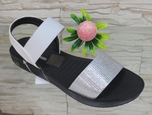 Sandały damskie na płaskim (36-41) Q38129 SILVER