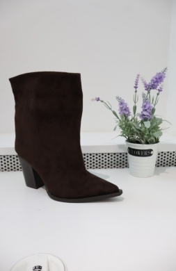 Botki damskie na obcasie (36-41) 2577 BROWN