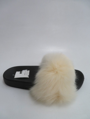 Klapki damskie z futerkiem (36-41) GZ001 BEIGE