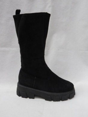 Kozaki damskie ocieplane na płaskim (36-41) 8062 BLACK